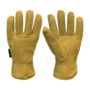 Pr PRED Gold Lined Hide Drivers Gloves