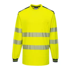 T185 - Yellow Hi-Viz Long Sleeve T-Shirt