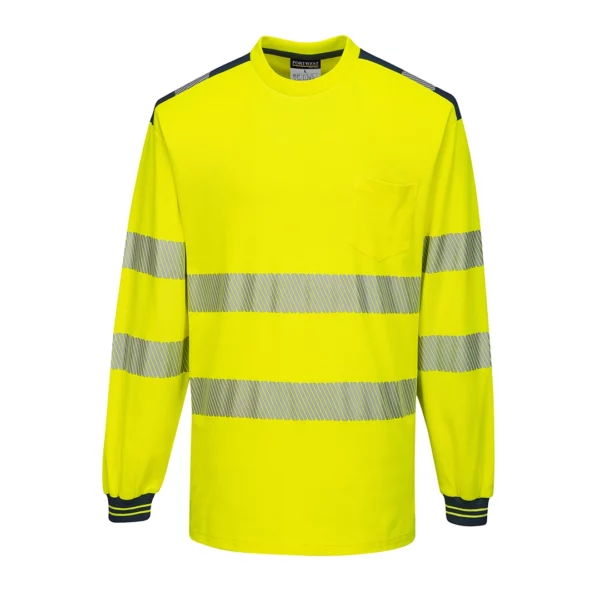 T185 - Yellow Hi-Viz Long Sleeve T-Shirt