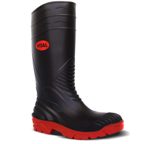 Pr V12 Titan Black PVC Wellington