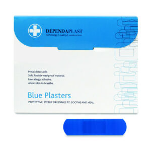 Pk (100) 7.5x2.5cm Blue Detectable Plasters