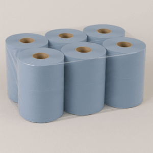 Case (6 Rolls ) Centrefeed 2-Ply Blue Roll