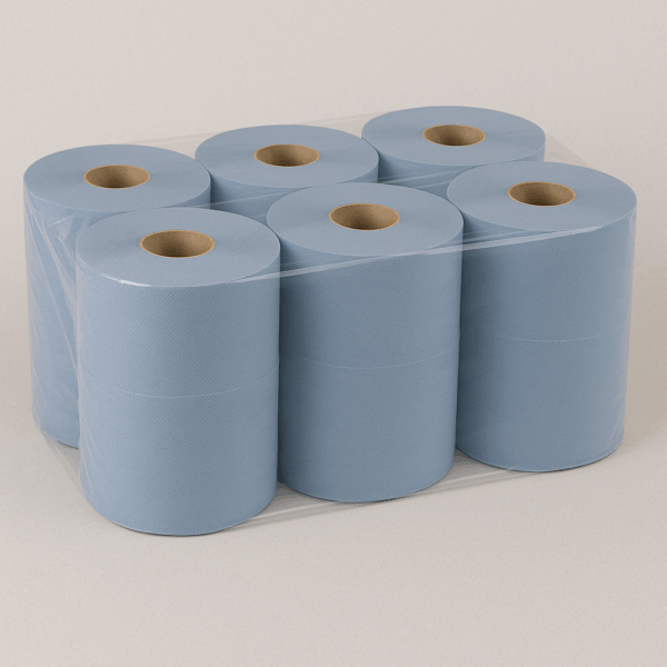 Case (6 Rolls ) Centrefeed 2-Ply Blue Roll